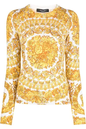 VERSACE Suéter de seda con estampado Barocco