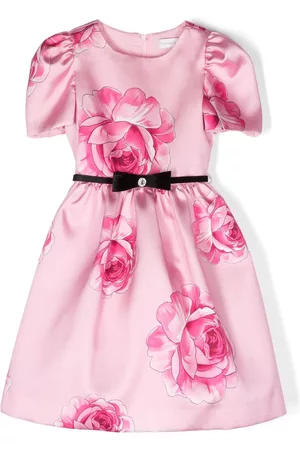 MONNALISA Niña y chica adolescente Estampados - Bow-detail rose-print dress