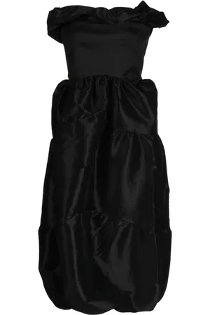 Kika Vargas Vestido strapless Laila con detalles de volantes
