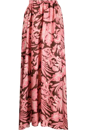 BIYAN Falda larga con diseño asimétrico y estampado floral