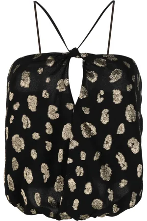 FORTE FORTE Top con tirantes halter y detalles metalizados