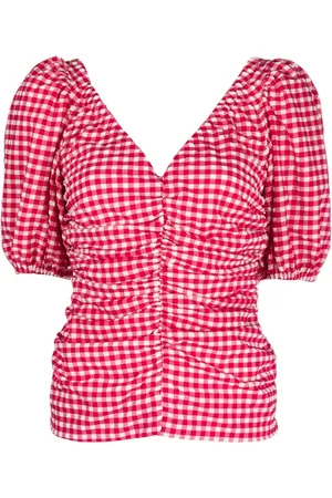 Ganni Blusa con cuadros estampados