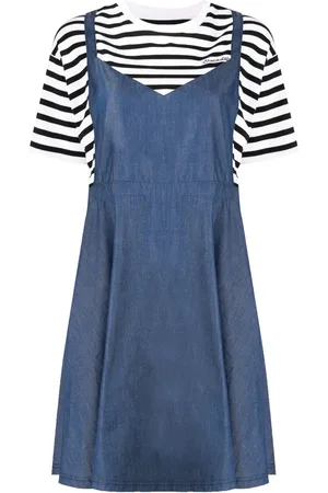 Chocoolate Vestido estilo playera con capas