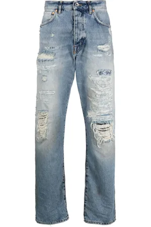 Purple Brand Jeans rectos con detalles rasgados