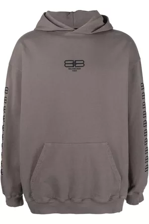Balenciaga Hombre Sudaderas con logo - Embroidered-logo cotton hoodie