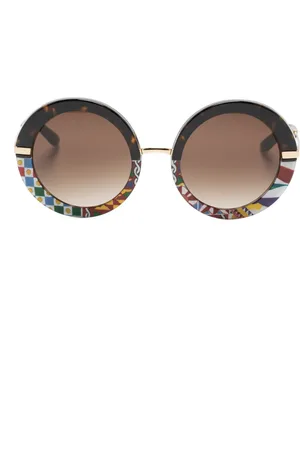 Dolce & Gabbana Lentes de sol con armazón redonda y estampado floral