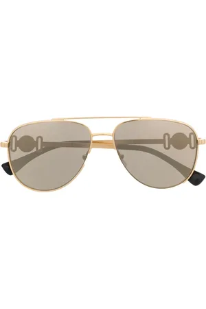 VERSACE Lentes de sol con armazón metálica redonda