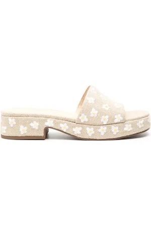 Larroude Mules con bordado floral y tacón de 45mm