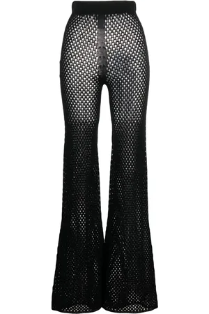 LANEUS Pantalones de tejido flojo semitransparente
