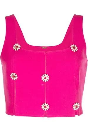 Cult Gaia Top Pina con aplique floral