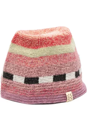 VISVIM Hombre Sombreros - Striped crochet-knit bucket hat