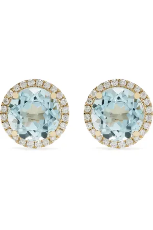 Kiki Mcdonough Aretes Grace en oro amarillo de 18kt con diamante y topacio