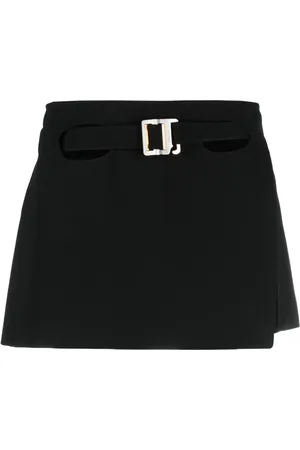 DION LEE Falda corta con abertura y cinturón