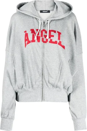 UNDERCOVER Hoodie con cierre y texto estampado