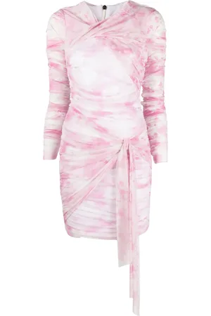 Msgm Vestido fruncido con estampado tie-dye