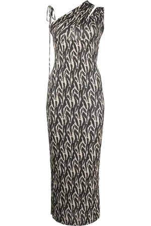 Nanushka Vestido midi con un hombro descubierto