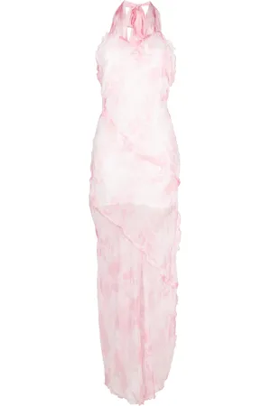 Msgm Vestido largo con detalle de volantes
