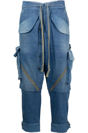 GREG LAUREN Jeans con paneles y efecto lavado