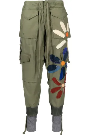 GREG LAUREN Pants con parche floral