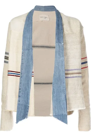 GREG LAUREN Sobrecamisa con rayas estampadas y paneles