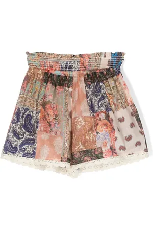 ZIMMERMANN Shorts de playa con estampado patchwork