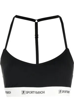 Sporty & Rich Top corto con banda del logo