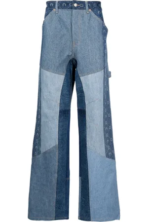Marine Serre Jeans anchos con diseño patchwork