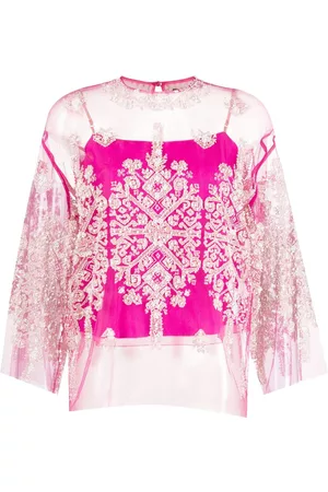 BIYAN Blusa semitransparente con bordado