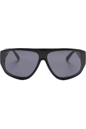 Moncler Lentes de sol - Logo-engraved pilot-frame sunglasses