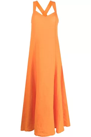 120% Lino Mujer Maxi - Sweetheart neck sleeveless maxi dress