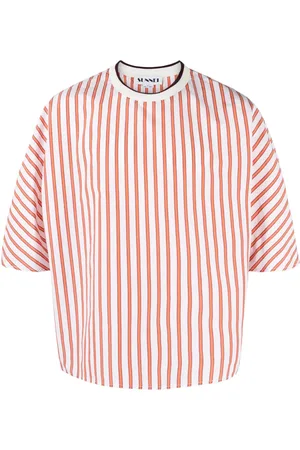 SUNNEI Playera con cuello redondo y rayas estampadas