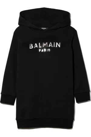 Balmain Vestido estilo sudadera con logo estampado