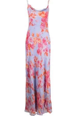 The Andamane Vestido largo con estampado floral y abertura