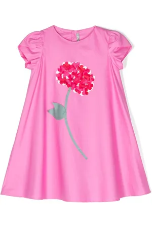 Il gufo Vestido con aplique floral