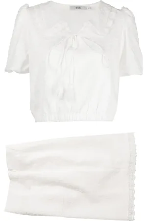 B+AB Conjunto de falda y top con ribete de encaje