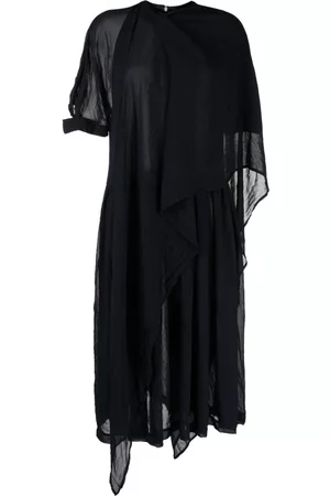 Comme des Garçons Vestido midi con diseño semitransparente y drapeado