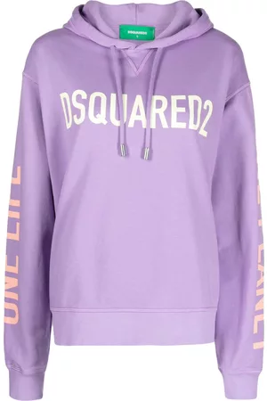 Dsquared2 Mujer Sudaderas con logo - Logo-print drawstring hoodie