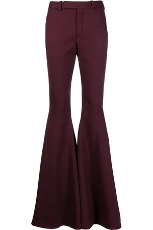 Saint Laurent Pantalones acampanados con tiro alto