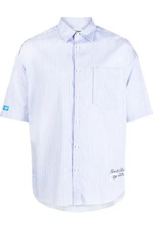 Izzue Camisa con logo estampado y motivo de rayas