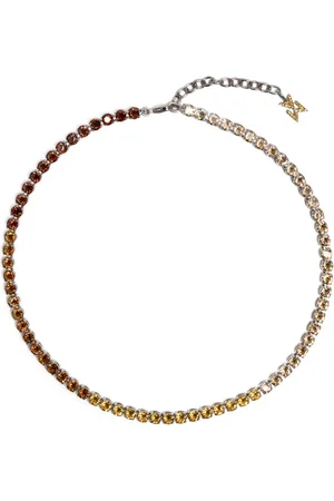 Amina Muaddi Collar tennis con detalles de cristal
