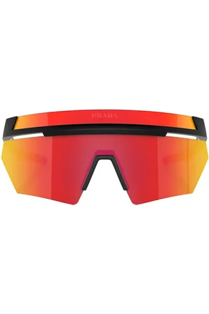 Prada Lentes de sol sin armazón con logo estampado