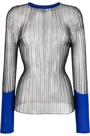 CFCL Top tejido de canalé transparente