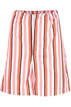 Plan C Shorts con cordones en la pretina y motivo de rayas