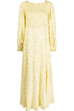 ROTATE Vestido con hombros descubiertos y estampado floral