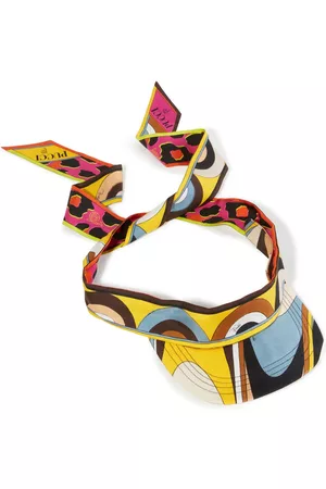 Puccini Mujer Sombreros - Abstract-print silk visor hat