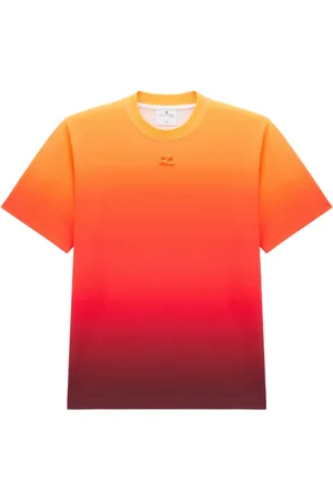 Courrèges Playera con logo bordado y efecto degradado
