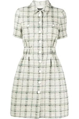 Paule Ka Vestido camisero de tweed manga corta