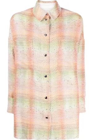IRO Camisa con efecto de bouclé y motivo de cuadros