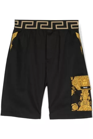 VERSACE Shorts - Baroque-print cotton shorts