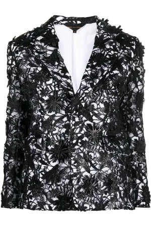 Comme des Garçons Blazer con botones y encaje floral